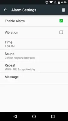 Alarm Clock with Holidays android App screenshot 2