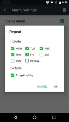 Alarm Clock with Holidays android App screenshot 4